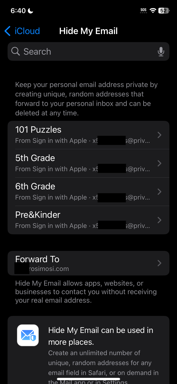 iOS Hide My Email